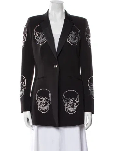 Pre-owned Philipp Plein Printed Blazer W/ Tags In Black