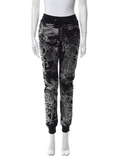 Pre-owned Philipp Plein Printed Crystal Embellishments Sweatpants W/ Tags In Black