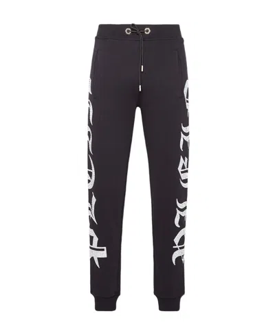 Philipp Plein Printed Drawstring Sweatpants In Black
