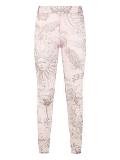 Philipp Plein Printed Leggings In Pink