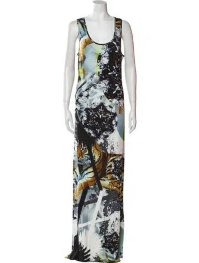 Pre-owned Philipp Plein Printed Long Dress In Multi
