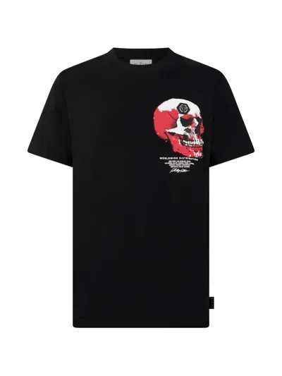 Philipp Plein Printed Round-neck T-shirt In Black