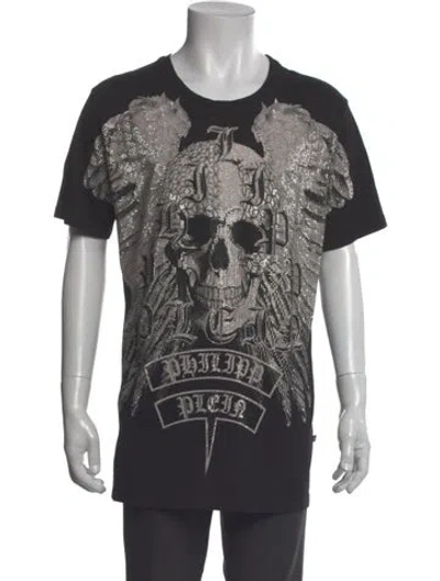Pre-owned Philipp Plein Printed Scoop Neck T-shirt In Gray