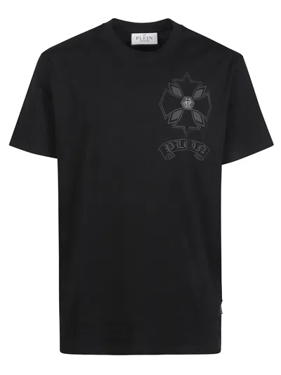 Philipp Plein Printed Short Sleeves T-shirt In Black