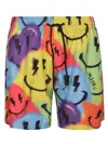 Philipp Plein Smiley Face-print Swim Trunks In Multicolor