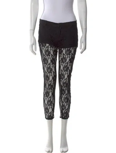 Pre-owned Philipp Plein Printed Straight Leg Pants In Black