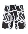Philipp Plein Chain-print Swim Shorts In Black