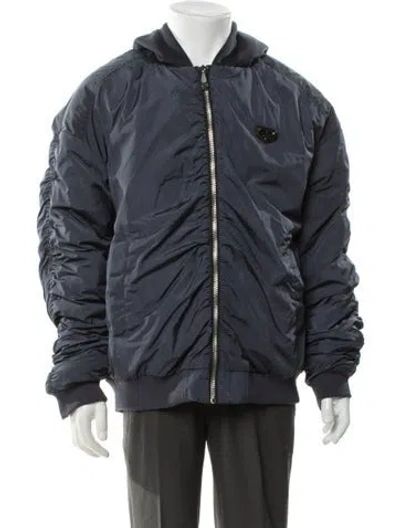 Pre-owned Philipp Plein Puffer Coat W/ Tags In Blue