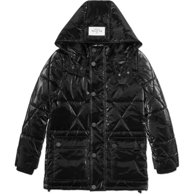 Philipp Plein Kids'  Puffer Jacket Hexagon Boy In Black