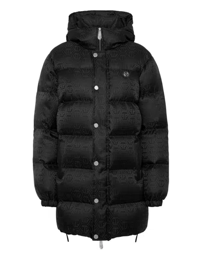 Philipp Plein Puffer Jacket Monogram In Black