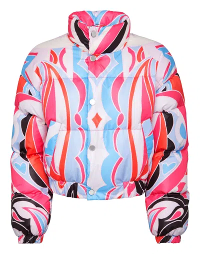 Philipp Plein Puffer Nylon Jacket Colorful Circus