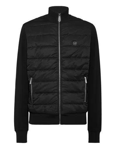 Philipp Plein Puffered Jogging Jacket In Black