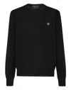 Philipp Plein Man Sweater Black Size Xl Cotton In Black