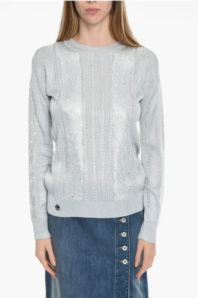 Philipp Plein Pullover Round Neck Ls Crystal In Gray