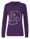 Philipp Plein Look At Me Skull Embellished Jumper In Purple