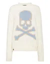 Philipp Plein Pullover Skull & Bones In Beige