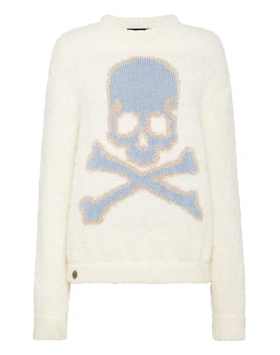 Philipp Plein Pullover Skull & Bones In Beige