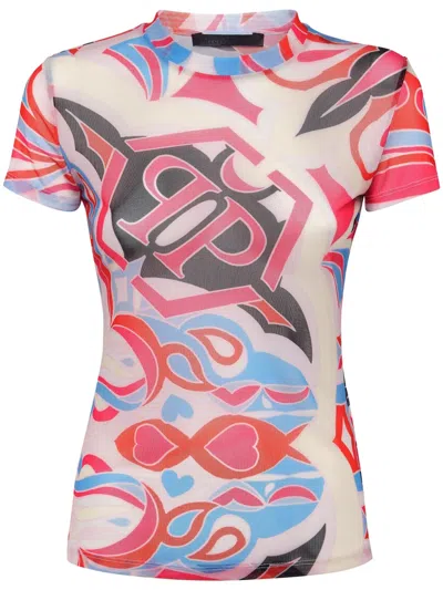 Philipp Plein Pure Colorful Circus Cotton T-shirt In Pink