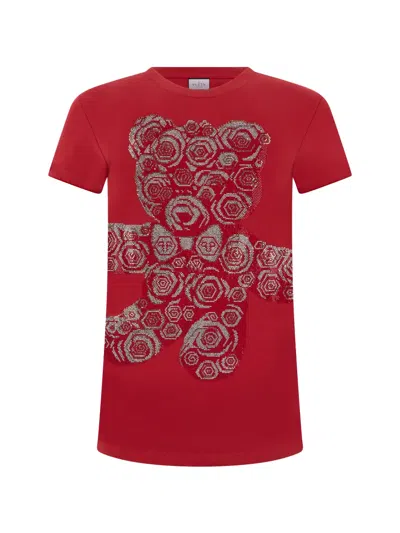 Philipp Plein Pure Fit T-shirt Flower Teddy In Black