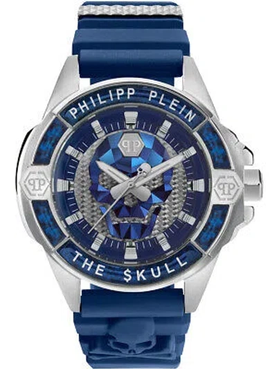 Pre-owned Philipp Plein Pwaaa1722 The $kull Carbon Fiber Mens Watch 44mm 5atm