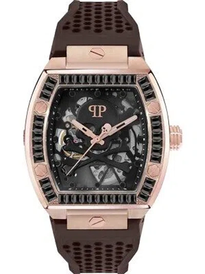 Pre-owned Philipp Plein Pwbaa1723 Mens Watch The Skeleton Automatic 44mm 5atm