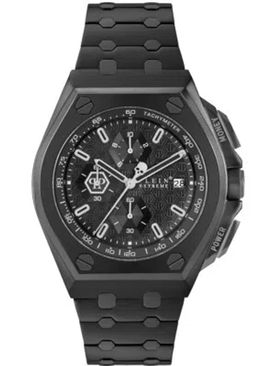 Pre-owned Philipp Plein Pwgaa0821 Plein Extreme Chronograph Mens Watch 44mm 5atm