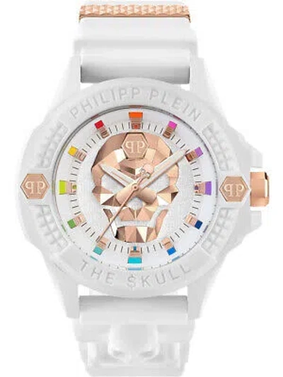 Pre-owned Philipp Plein Pwuba0123 The $kull Ecoceramic Mens Watch 44mm 5atm