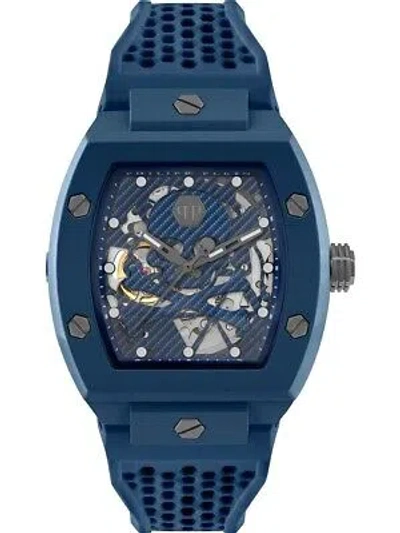 Pre-owned Philipp Plein Pwvba0323 Mens Watch The Skeleton Automatic 44mm 5atm