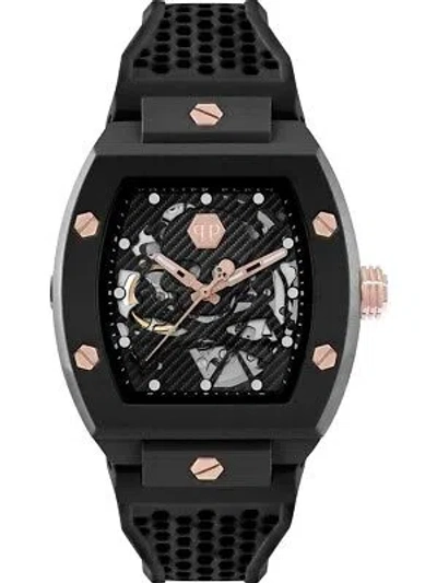 Pre-owned Philipp Plein Pwvba0523 Mens Watch The Skeleton Automatic 44mm 5atm
