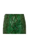 Philipp Plein Python Leather Mini Skirt In Green