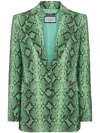 Philipp Plein Python-print Satin Blazer In Green