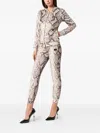 Philipp Plein Python-print Zip-up Hoodie In Neutral