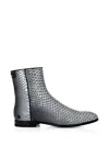 Philipp Plein Python-leather Ankle Boots In Silver