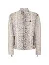 Philipp Plein Python-leather Biker Jacket In Brown