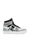 Philipp Plein Python-leather Skull High-top Sneakers In White