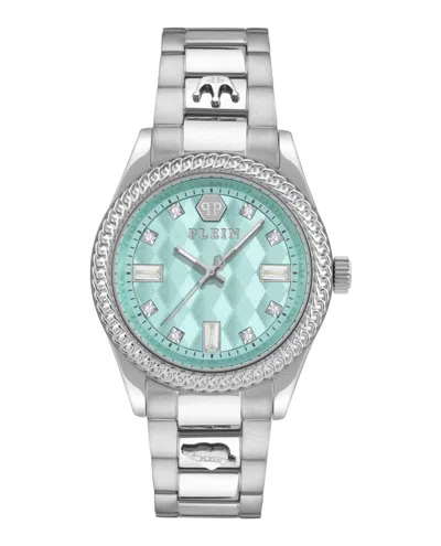 Philipp Plein Queen Crystal Watch Woman Wrist Watch Silver Size - Stainless Steel