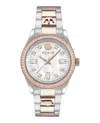 Philipp Plein Two-tone Crystal-accented Timepiece With Deployant Buckle In Silver