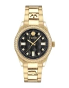 Philipp Plein Queen Crystal Watch With Black Guilloche Dial In Gold