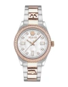 Philipp Plein Two-tone Crystal-accented Timepiece With Deployant Buckle In Silver
