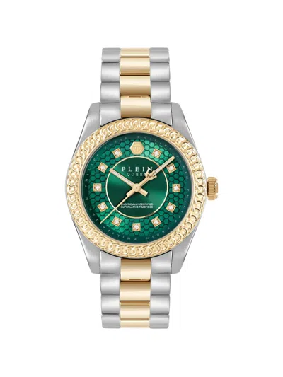 Philipp Plein Queen Supreme Crystal 36mm Watch In Green