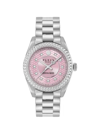 Philipp Plein Queen Supreme Crystal 36mm Watch In Pink