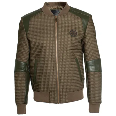 Pre-owned Philipp Plein , Quilted Bomber Jacket In Black