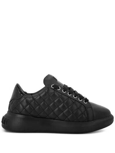 Philipp Plein Quilted Leather Sneakers In Black
