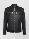 Philipp Plein Quilted Shoulders Zippered Pockets Jacket In Black