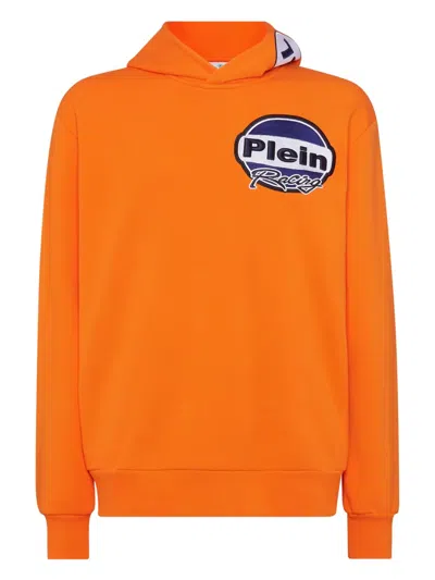 Philipp Plein Racing-car Patch Hoodie In Orange