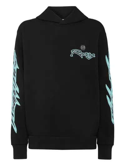 Philipp Plein Racing Club Hoodie In Black
