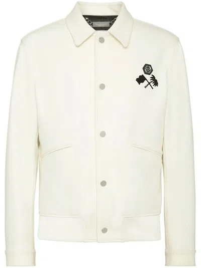 Philipp Plein Racing Club Jacket In Neutrals
