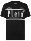 Philipp Plein Jersey T-shirt Round Neck Ss Strass Racing Club In Black