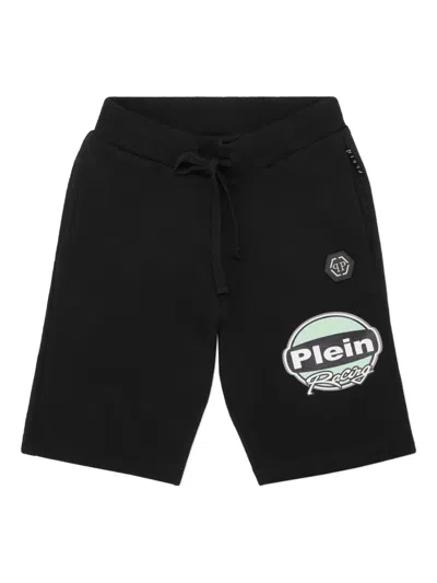 Philipp Plein Kids' Racing Club Shorts In Black