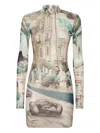 Philipp Plein Racing Mini Dress In Neutrals